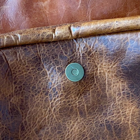 Peanut Bison Large Drawstring Leather Backpack GoForthgoods - Picture 6 of 7